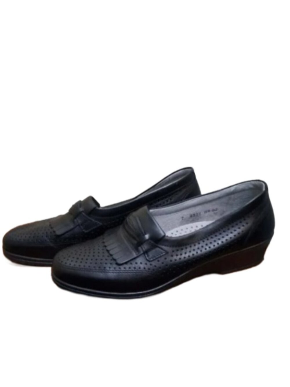 Rohde Leather Womens Black Loafers, Size 7